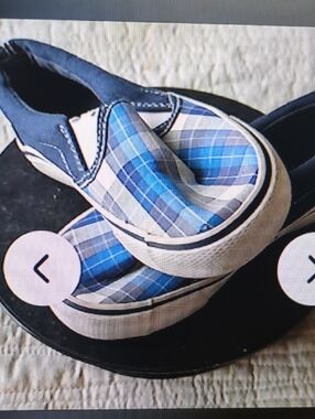 Joe Boxer Blue Plaid Slip-On Sneakers for Kids